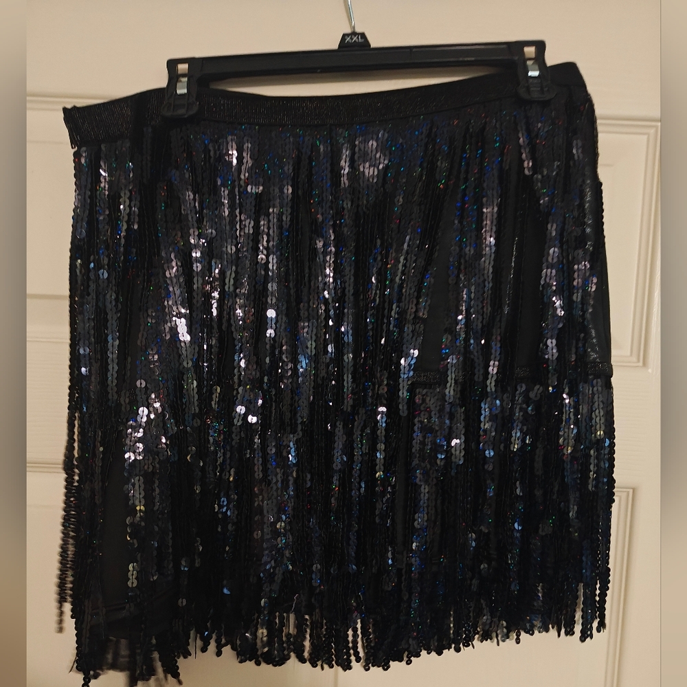 Black Sequin Skirt